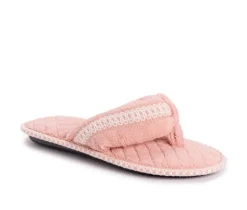 MUK LUKS Darlene Micro Chenille Thong Slippers