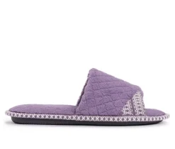 MUK LUKS Sally Micro Chenille Open Toe Scuff Slippers