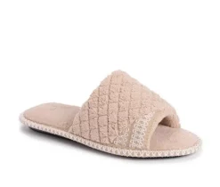 MUK LUKS Sally Micro Chenille Open Toe Scuff Slippers