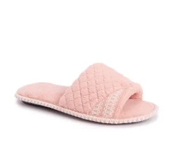 MUK LUKS Sally Micro Chenille Open Toe Scuff Slippers