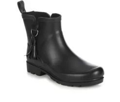 Women's Capelli New York Matte Solid Rain w/ Tassel Rain Boots