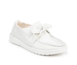 Women's HEYDUDE Wendy Bow Shimmer Metallic Casual Shoes