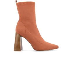 Women's Journee Collection Noralinn Heeled Stretch Knit Booties