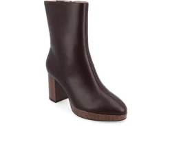 Women's Journee Collection Romer Block Heeled Platform Booties