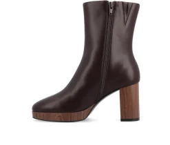 Women's Journee Collection Romer Block Heeled Platform Booties