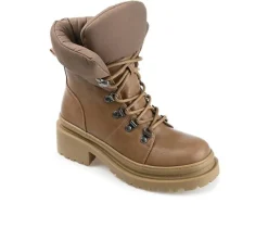 Women's Journee Collection Irrah Heeled Combat Booties