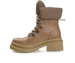 Women's Journee Collection Irrah Heeled Combat Booties