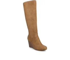 Women's Journee Collection Langly Wedge Knee High Boots