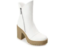 Women's Journee Collection Jaquie Block Heel Platform Booties