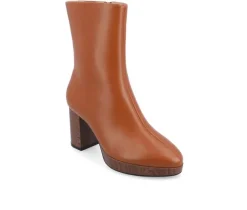 Women's Journee Collection Romer Block Heeled Platform Booties