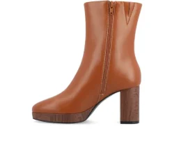 Women's Journee Collection Romer Block Heeled Platform Booties