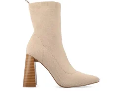 Women's Journee Collection Noralinn Heeled Stretch Knit Booties