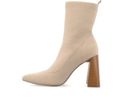 Women's Journee Collection Noralinn Heeled Stretch Knit Booties