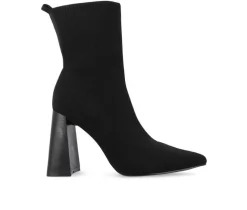 Women's Journee Collection Noralinn Heeled Stretch Knit Booties