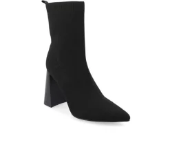 Women's Journee Collection Noralinn Heeled Stretch Knit Booties