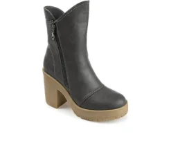 Women's Journee Collection Jaquie Block Heel Platform Booties