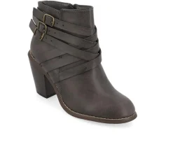 Women's Journee Collection Strap Wide Width Booties
