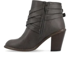 Women's Journee Collection Strap Wide Width Booties