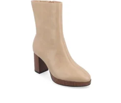 Women's Journee Collection Romer Block Heeled Platform Booties