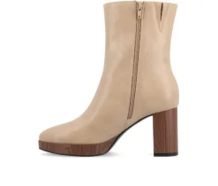Women's Journee Collection Romer Block Heeled Platform Booties