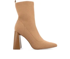 Women's Journee Collection Noralinn Heeled Stretch Knit Booties