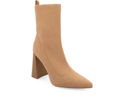 Women's Journee Collection Noralinn Heeled Stretch Knit Booties