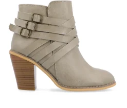 Women's Journee Collection Strap Wide Width Booties