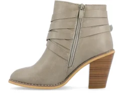 Women's Journee Collection Strap Wide Width Booties