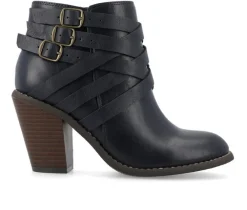 Women's Journee Collection Strap Wide Width Booties