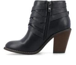 Women's Journee Collection Strap Wide Width Booties