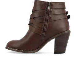 Women's Journee Collection Strap Wide Width Booties
