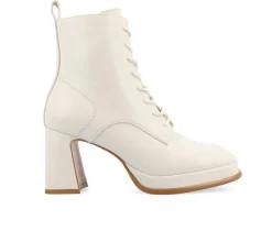 Women's Journee Collection Kalindi Lace Up Heeled Booties