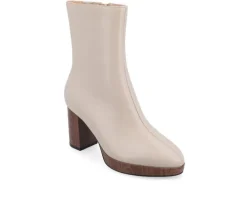 Women's Journee Collection Romer Block Heeled Platform Booties