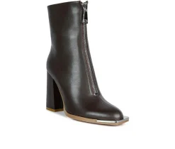 Women's London Rag Flower Blade Block Heel Booties