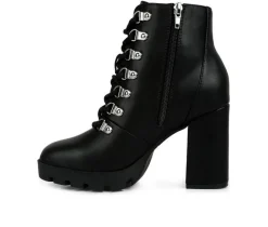 Women's London Rag Hamiltons Platform Heeled Combat Boots