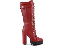 Women's London Rag Magnolia Knee High Lace Up Boots