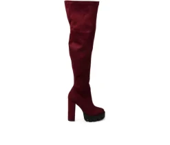 Women's London Rag Maple Over The Knee Heeled Boots