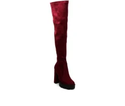 Women's London Rag Maple Over The Knee Heeled Boots
