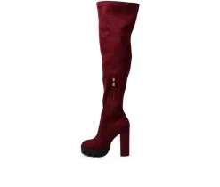 Women's London Rag Maple Over The Knee Heeled Boots