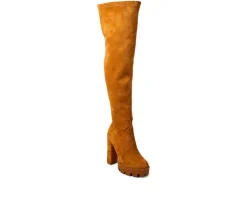 Women's London Rag Maple Over The Knee Heeled Boots