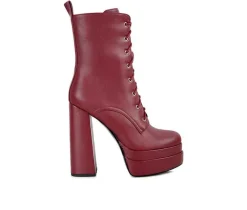 Women's London Rag Meows Lace Up Platform Heeled Boots