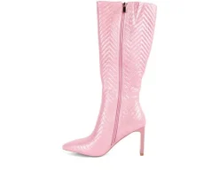 Women's London Rag Prinkles Knee High Heeled Boots