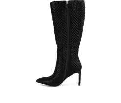 Women's London Rag Prinkles Knee High Heeled Boots
