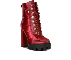 Women's London Rag Scotch Lace Up Heeled Booties