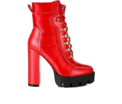 Women's London Rag Scotch Lace Up Heeled Booties