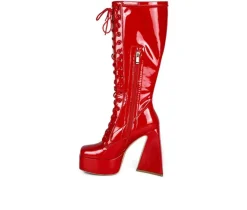 Women's London Rag Snowflakes Knee High Platform Boots