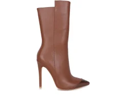 Women's London Rag Twitch Mid Calf Stiletto Booties