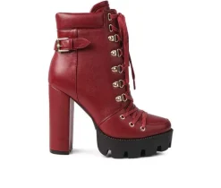 Women's London Rag Willow Heeled Lace Up Booties