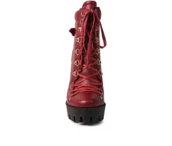 Women's London Rag Willow Heeled Lace Up Booties
