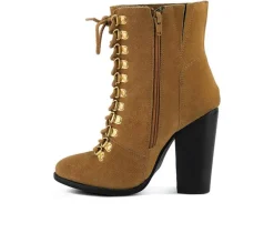 Women's Rag & Co Goose Lace Up Heeled Booties